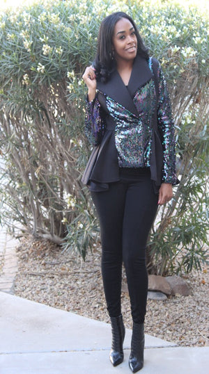 Little Sparkle Peplum Modish Blazer