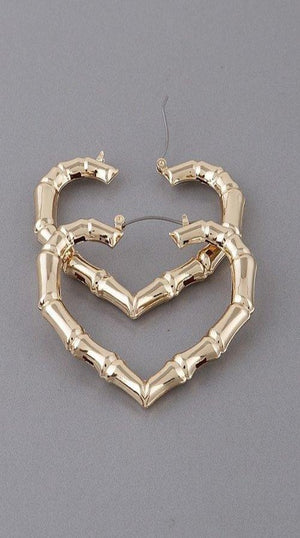 Bamboo heart earrings